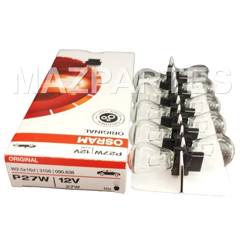 FOCO UÑA GRANDE P27W 12V 27W W2.5x16d 1 PUNTO BASE PLASTICA 10/1