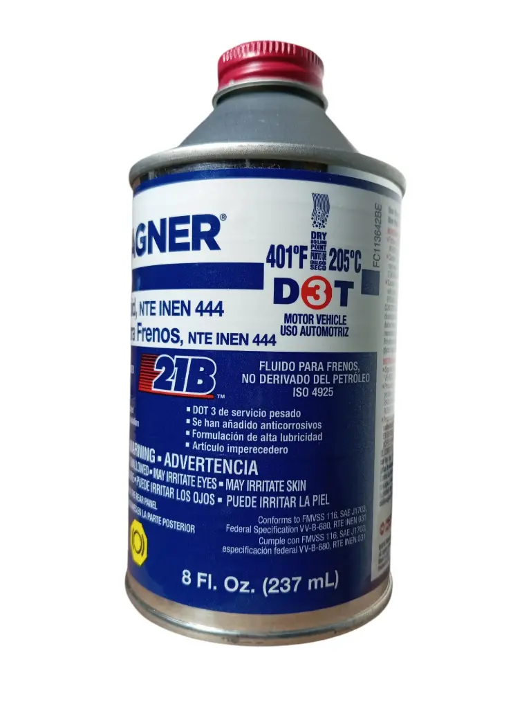 LIQUIDO DE FRENOS DOT3 8 OZ 237 mL AMBAR 24/1 METALICO