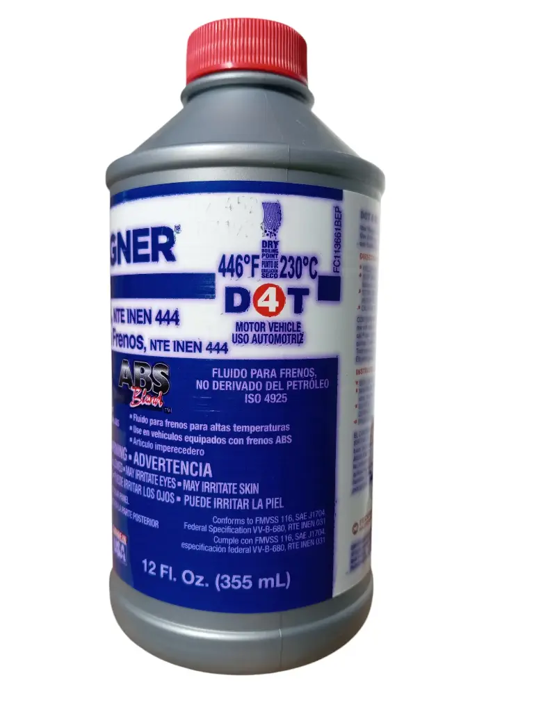 LIQUIDO DE FRENOS DOT4 PINTA 12 OZ 355 mL BLANCO PLASTICO 24/1