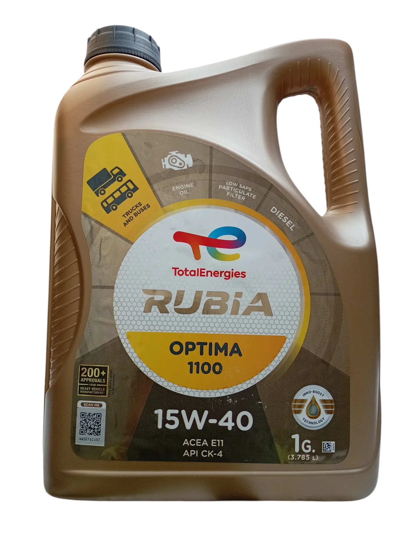 ACEITE MOTOR SAE 15W40 GALON SEMI SYNTHETIC RUBIA OPTIMA 1100 API CK-4 3/1