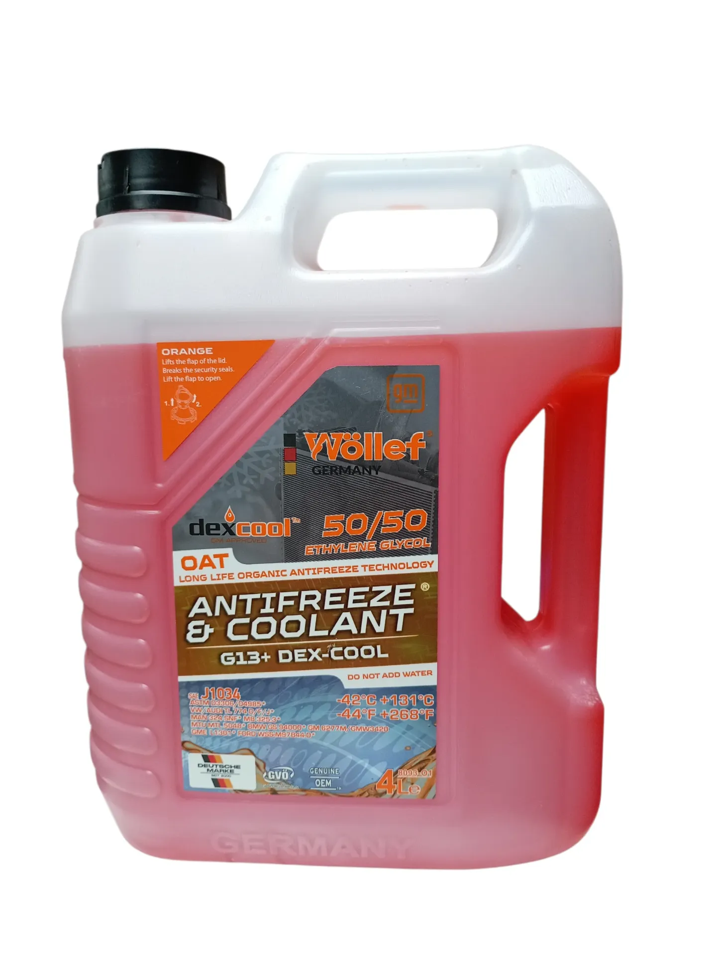 ADITIVO RADIADOR REFRIGERANTE GALON NARANJA 50/50 G13 DEX-COOL 4/1